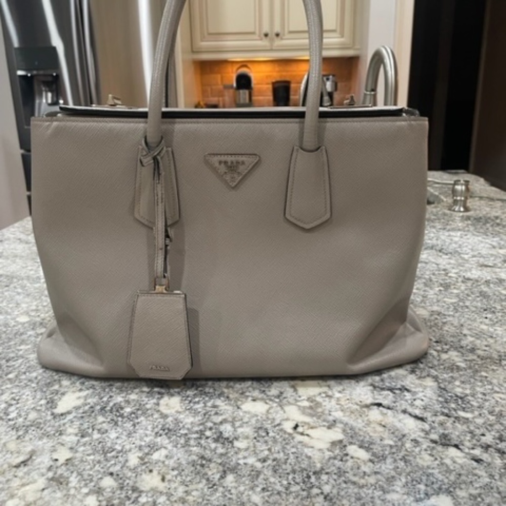 Prada Double Tote Beige